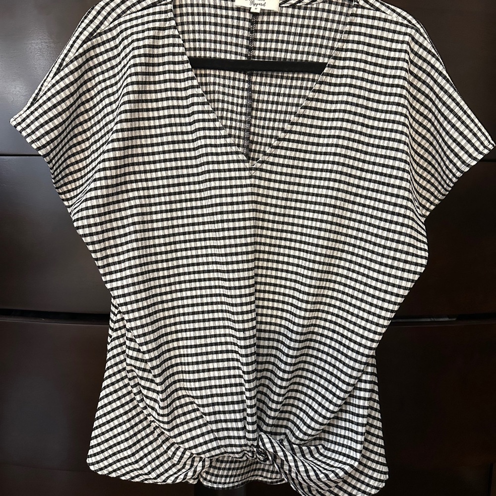Black and White Checkered Women's Top